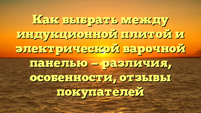 Как выбрать между индукционной плитой и электрической варочной панелью — различия, особенности, отзывы покупателей